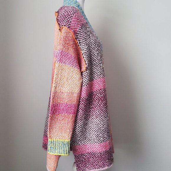 DEX Women's Patchwork Knit Cardigan Multi-colour Cozy Soft ASO Hallmark Movies - Picture 4 of 12